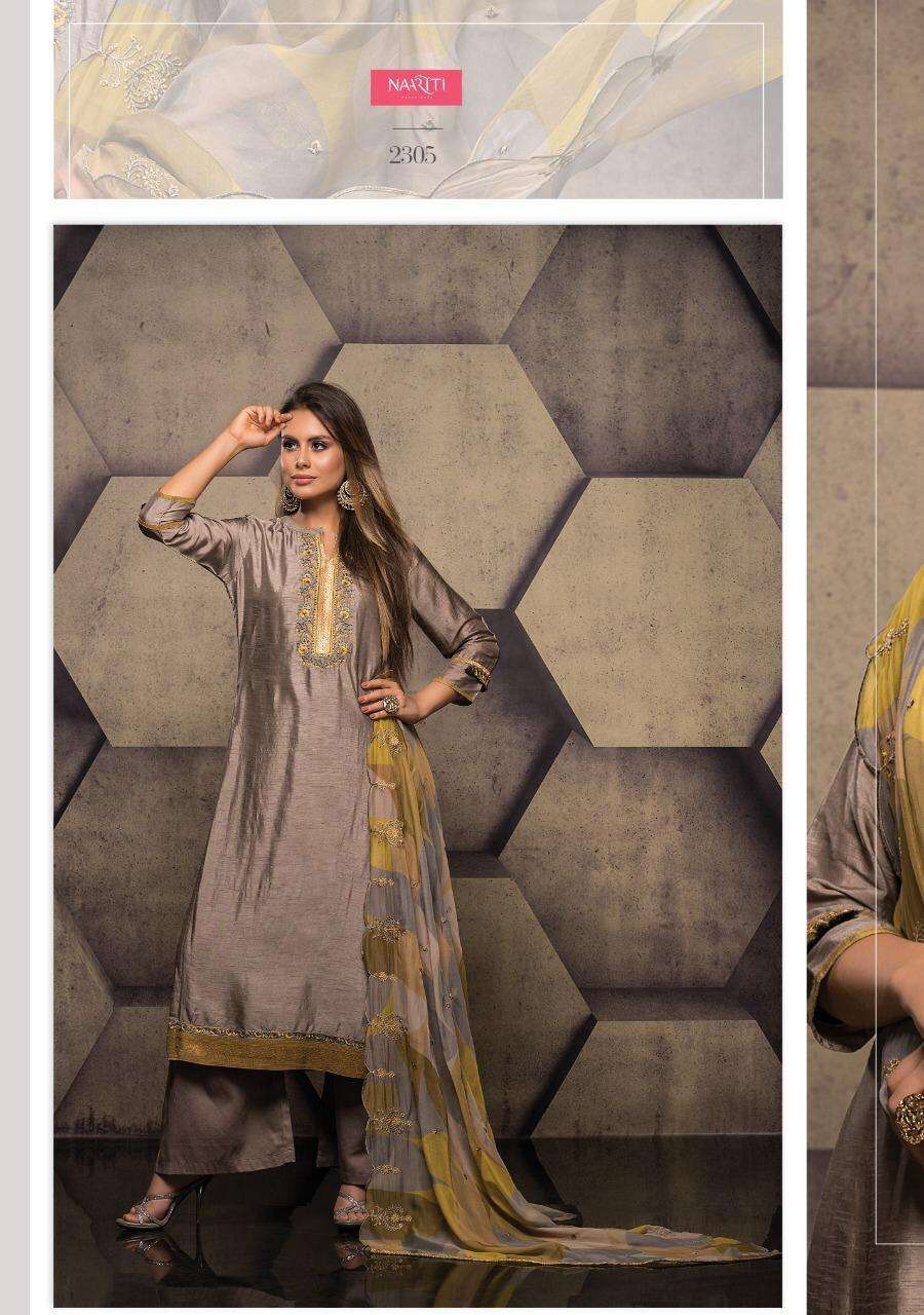 SUMONA BY NAARITI 2300 TO 2306 SERIES BEAUTIFUL STYLISH SUITS FANCY COLORFUL CASUAL WEAR & ETHNIC WEAR & READY TO WEAR DYED SILK WITH EMBROIDERY DRESSES AT WHOLESALE PRICE