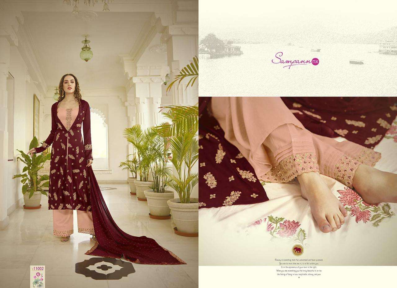 SAMREEN BY SAMPANN NX 11001 TO 1106 SERIES DESIGNER PAKISTANI SUITS BEAUTIFUL STYLISH FANCY COLORFUL PARTY WEAR & OCCASIONAL WEAR MODAL SATIN DRESSES AT WHOLESALE PRICE