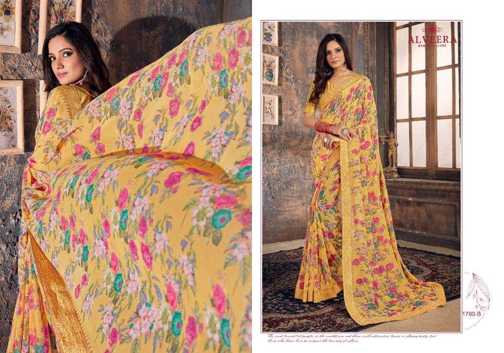 APSARA BY ALVEERA 1778-A TO 1787-B SERIES INDIAN TRADITIONAL WEAR COLLECTION BEAUTIFUL STYLISH FANCY COLORFUL PARTY WEAR & OCCASIONAL WEAR GEORGETTE EMBROIDERED SAREES AT WHOLESALE PRICE