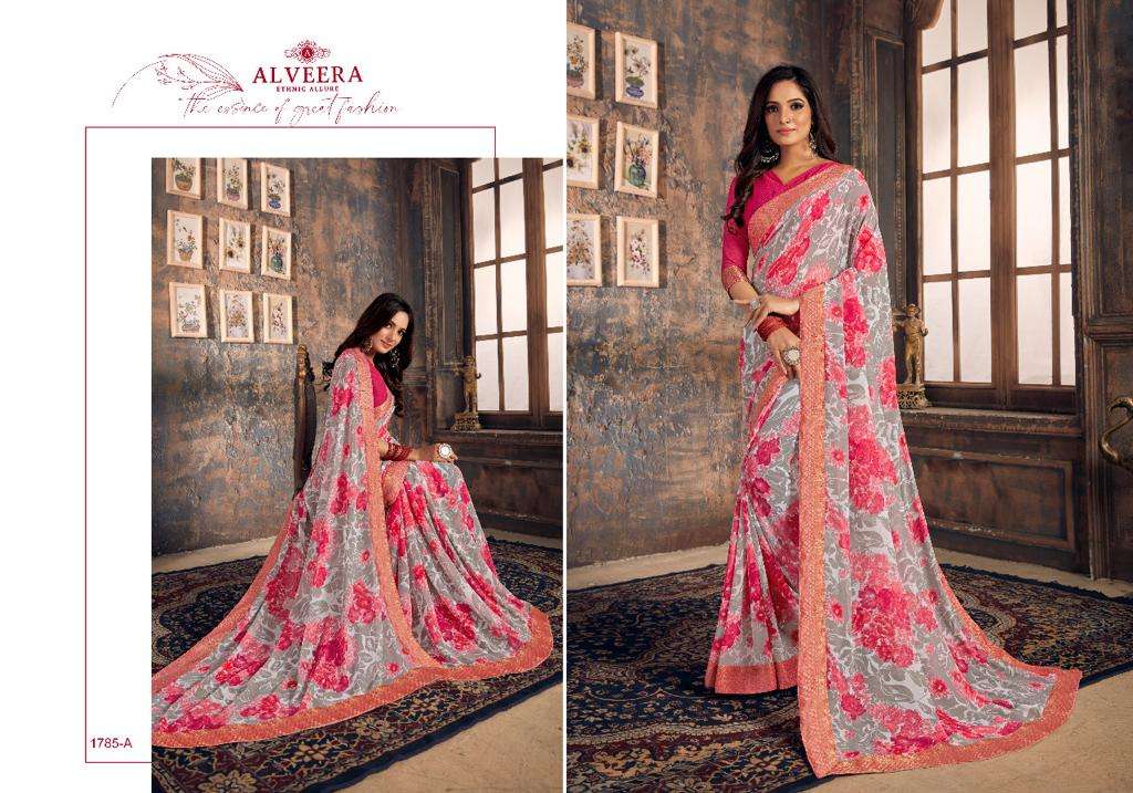 APSARA BY ALVEERA 1778-A TO 1787-B SERIES INDIAN TRADITIONAL WEAR COLLECTION BEAUTIFUL STYLISH FANCY COLORFUL PARTY WEAR & OCCASIONAL WEAR GEORGETTE EMBROIDERED SAREES AT WHOLESALE PRICE