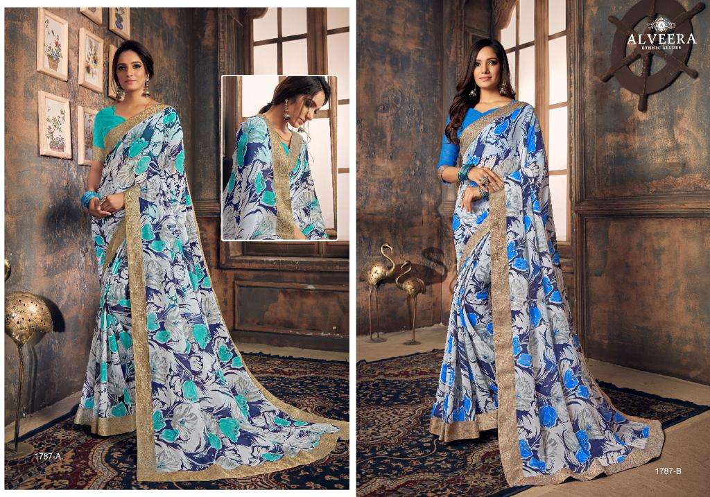 APSARA BY ALVEERA 1778-A TO 1787-B SERIES INDIAN TRADITIONAL WEAR COLLECTION BEAUTIFUL STYLISH FANCY COLORFUL PARTY WEAR & OCCASIONAL WEAR GEORGETTE EMBROIDERED SAREES AT WHOLESALE PRICE