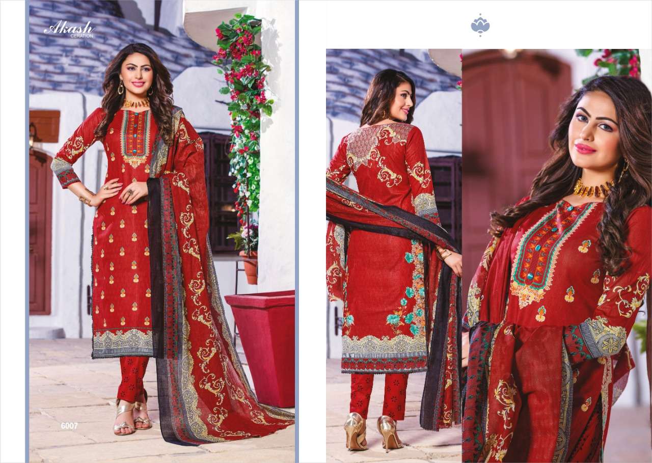 NOOR E SABNAM VOL-6 BY AKASH CREATION 6001 TO 6010 SERIES BEAUTIFUL COLLECTION SUITS STYLISH FANCY COLORFUL CASUAL WEAR & ETHNIC WEAR PURE COTTON PRINTED DRESSES AT WHOLESALE PRICE
