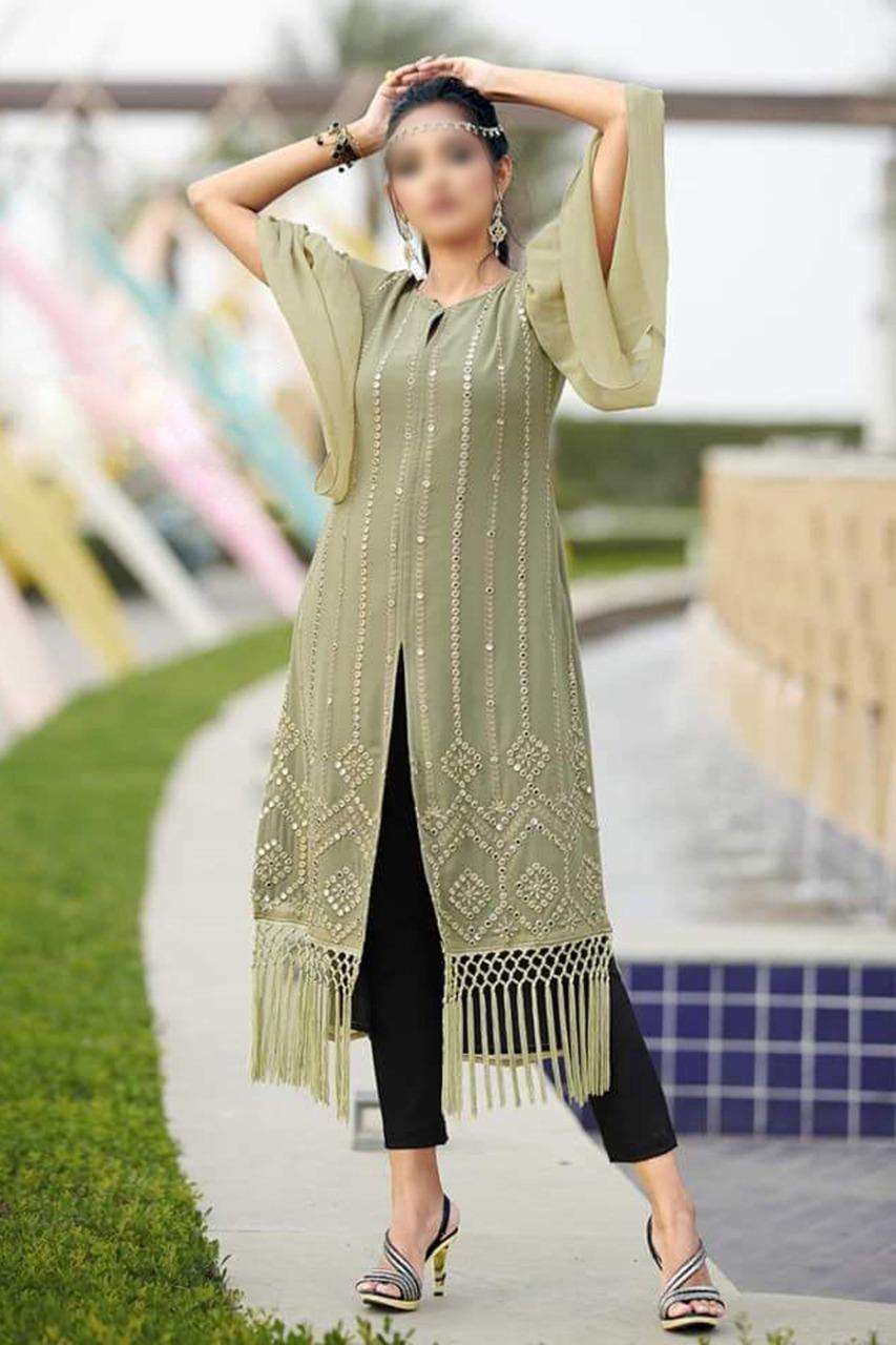 LUXURY PRET COLLECTION VOL-24 BY HIBA FASHION 2401 TO 2404 SERIES STYLISH FANCY BEAUTIFUL COLORFUL CASUAL WEAR & ETHNIC WEAR PURE GEORGETTE KURTIS WITH BOTTOM AT WHOLESALE PRICE