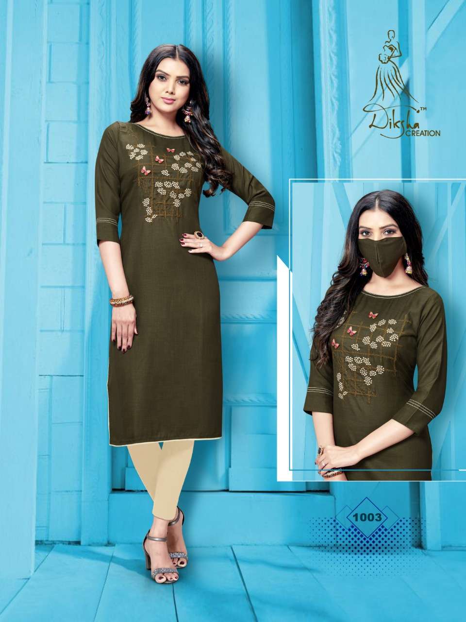 LIVAA BY DIKSHA FASHION 1001 TO 1008 SERIES BEAUTIFUL STYLISH COLORFUL FANCY PARTY WEAR & ETHNIC WEAR & READY TO WEAR SLUB MAGIC RAYON 14 KG KURTIS AT WHOLESALE PRICE