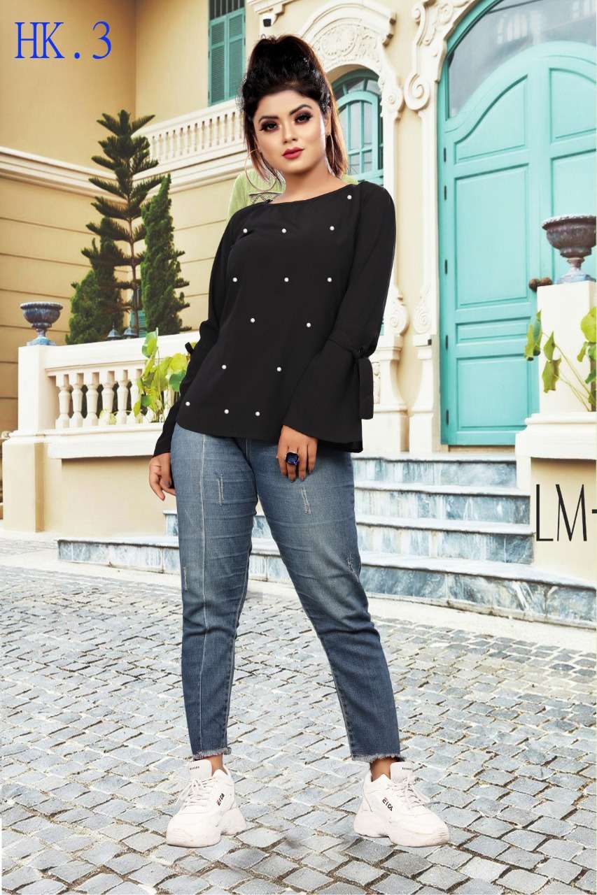 SHOT TOPS BY KAAMIRI 1 TO 10 SERIES STYLISH FANCY BEAUTIFUL COLORFUL CASUAL WEAR & ETHNIC WEAR DIAMOND CREPE/CREPE PRINT TOPS AT WHOLESALE PRICE