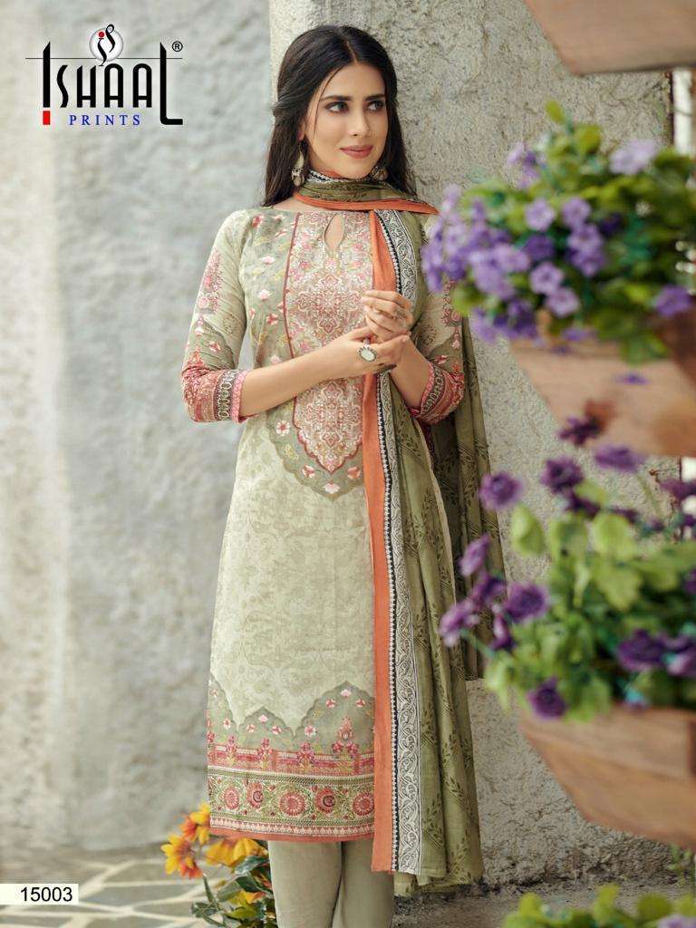 GULMOHAR VOL-15 BY ISHAAL PRINT 15001 TO 15010 SERIES BEAUTIFUL SUITS STYLISH FANCY COLORFUL PARTY WEAR & OCCASIONAL WEAR PURE LAWN PRINTED DRESSES AT WHOLESALE PRICE