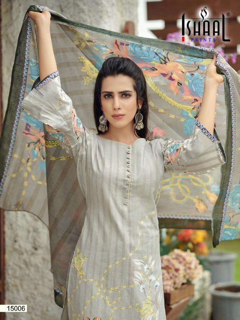 GULMOHAR VOL-15 BY ISHAAL PRINT 15001 TO 15010 SERIES BEAUTIFUL SUITS STYLISH FANCY COLORFUL PARTY WEAR & OCCASIONAL WEAR PURE LAWN PRINTED DRESSES AT WHOLESALE PRICE