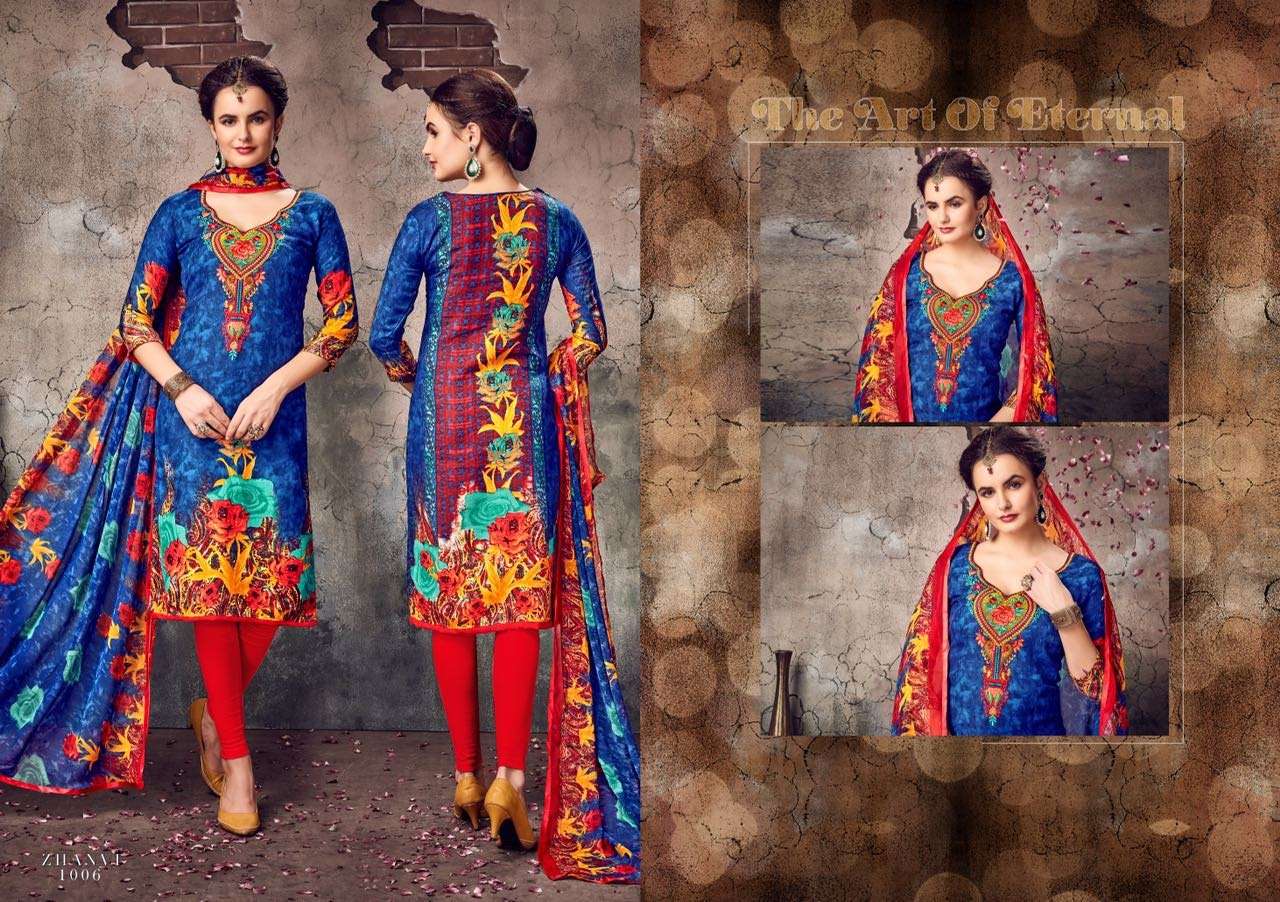 ZHANVI BY RITU INTERNATIONAL 1001 TO 1010 SERIES BEAUTIFUL SUITS STYLISH FANCY COLORFUL PARTY WEAR & OCCASIONAL WEAR PASHMINA DIGITAL PRINTED DRESSES AT WHOLESALE PRICE