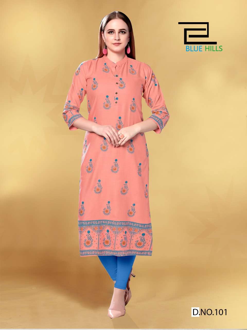 JOLIE BY BLUE HILLS 101 TO 108 SERIES BEAUTIFUL STYLISH FANCY COLORFUL CASUAL WEAR & ETHNIC WEAR & READY TO WEAR 14 KG RAYON FOIL PRINTED KURTIS AT WHOLESALE PRICE