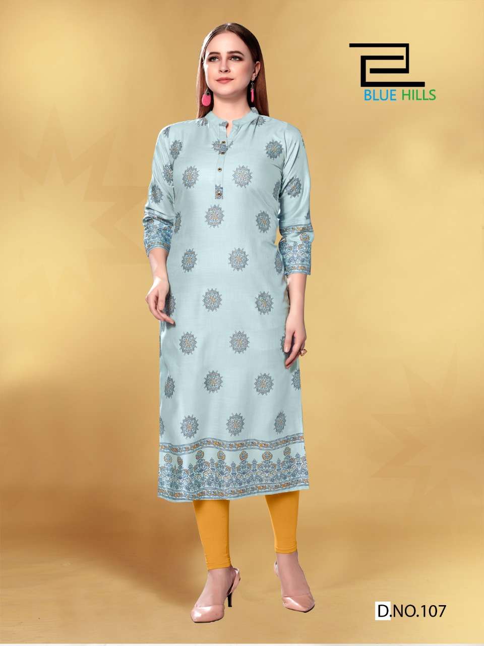 JOLIE BY BLUE HILLS 101 TO 108 SERIES BEAUTIFUL STYLISH FANCY COLORFUL CASUAL WEAR & ETHNIC WEAR & READY TO WEAR 14 KG RAYON FOIL PRINTED KURTIS AT WHOLESALE PRICE