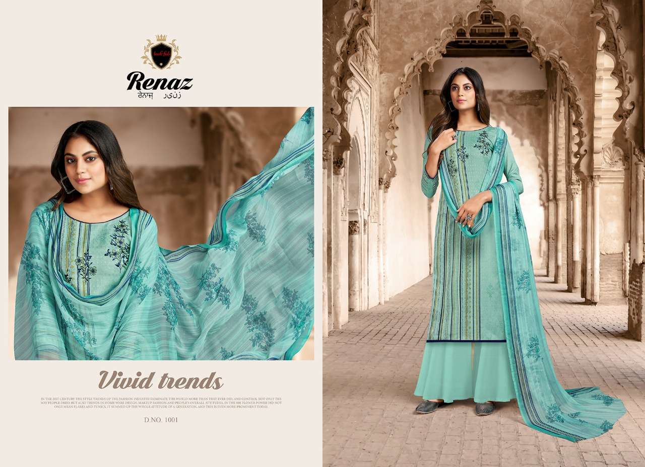 RENAZ BY LOOK FAB 1001 TO 1006 SERIES BEAUTIFUL WINTER COLLECTION SUITS STYLISH FANCY COLORFUL CASUAL WEAR & ETHNIC WEAR PASHMINA PRINTED DRESSES AT WHOLESALE PRICE