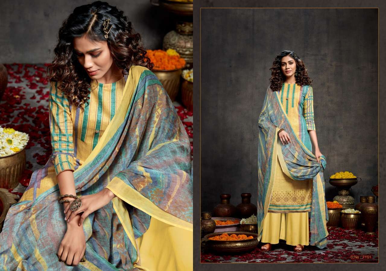 PARIS COLLECTION BY KESAR 7101 TO 7108 SERIES BEAUTIFUL WINTER COLLECTION SUITS STYLISH FANCY COLORFUL CASUAL WEAR & ETHNIC WEAR PASHMINA PRINTED DRESSES AT WHOLESALE PRICE