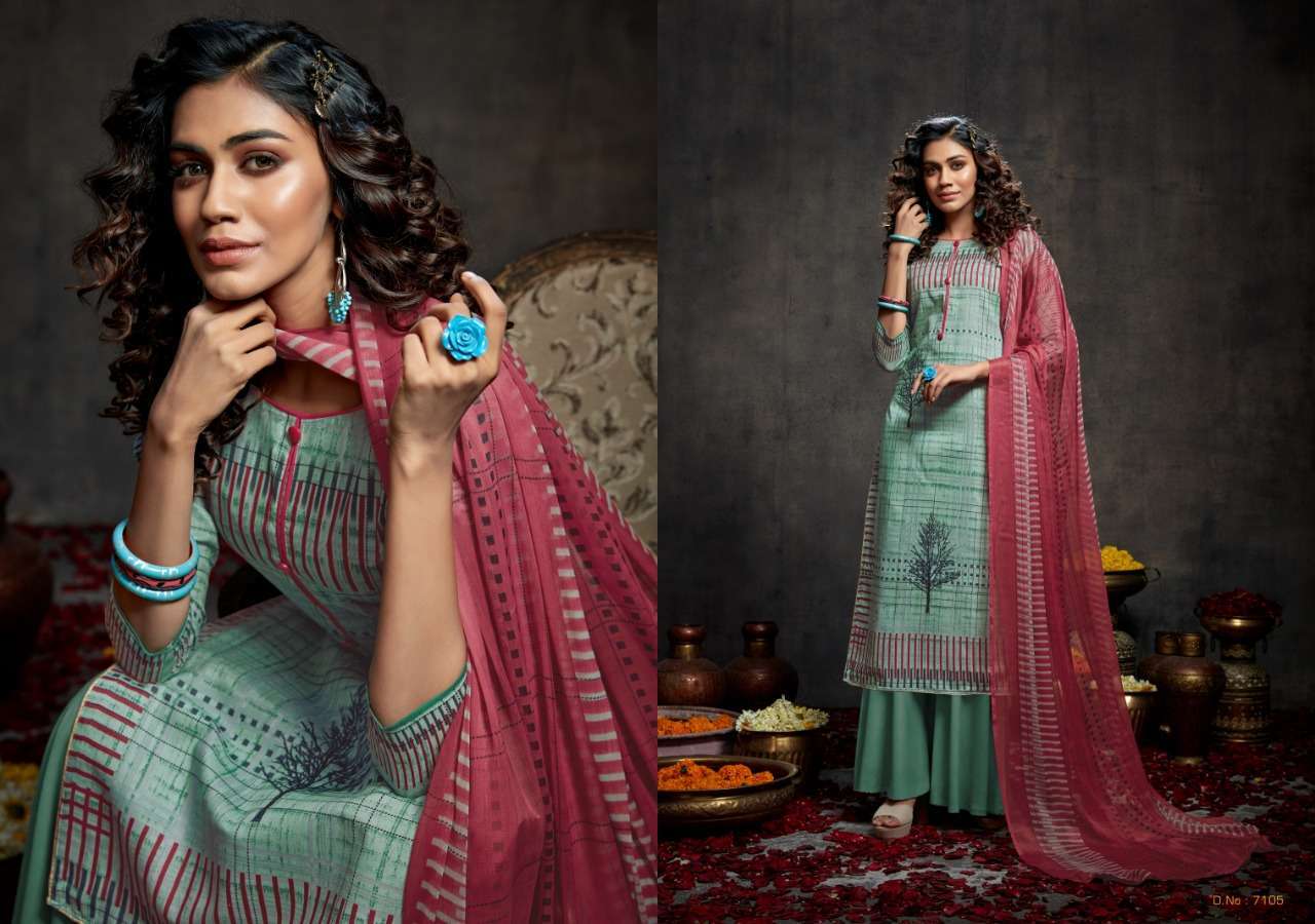 PARIS COLLECTION BY KESAR 7101 TO 7108 SERIES BEAUTIFUL WINTER COLLECTION SUITS STYLISH FANCY COLORFUL CASUAL WEAR & ETHNIC WEAR PASHMINA PRINTED DRESSES AT WHOLESALE PRICE