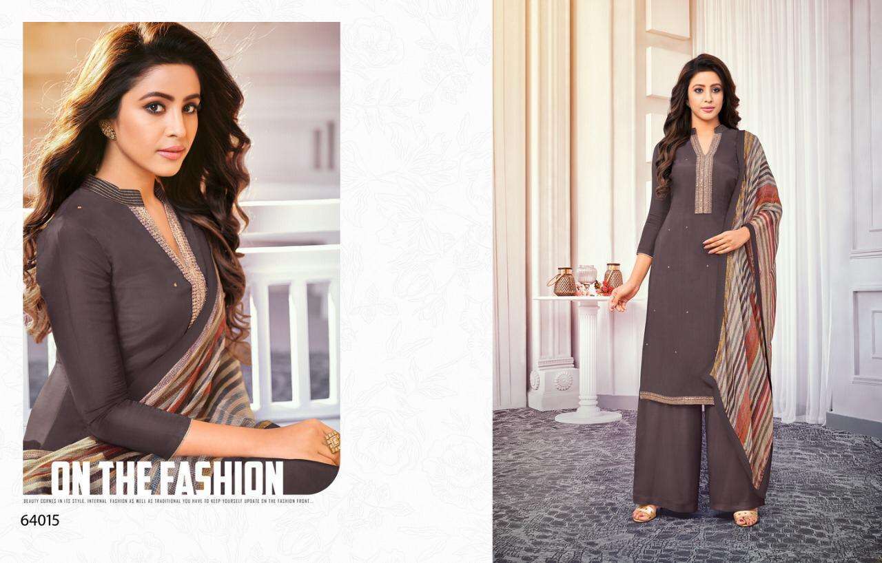 SECRATES BY KAPIL TRENDZ 64008 TO 64016 SERIES BEAUTIFUL WINTER COLLECTION SUITS STYLISH FANCY COLORFUL CASUAL WEAR & ETHNIC WEAR SILK CHEQUES WITH HAND WORK DRESSES AT WHOLESALE PRICE