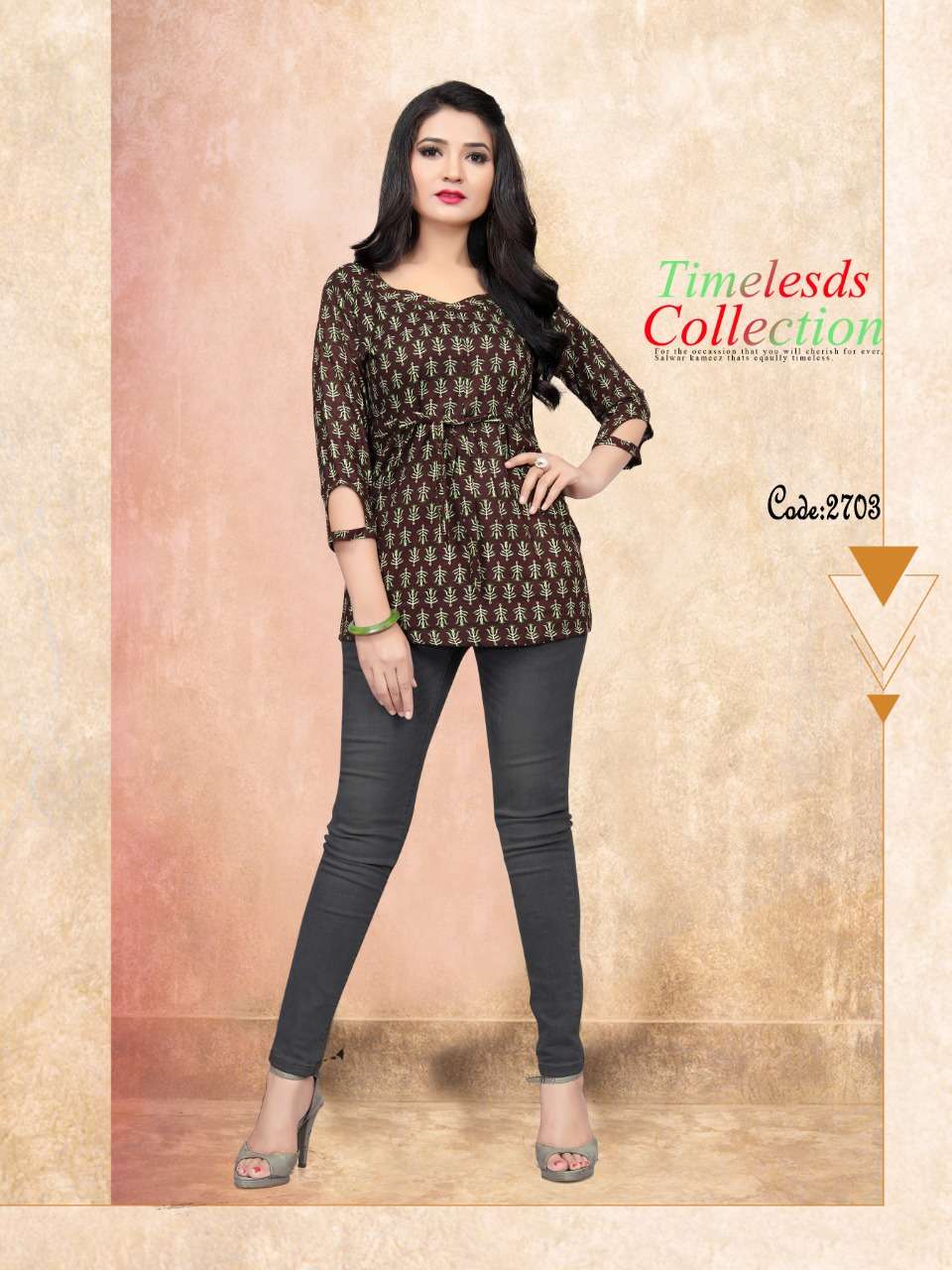KITTY PARTY VOL-8 BY WATERMELON 2701 TO 2710 SERIES STYLISH FANCY BEAUTIFUL COLORFUL CASUAL WEAR & ETHNIC WEAR RAYON PRINTED 14 KG TOPS AT WHOLESALE PRICE