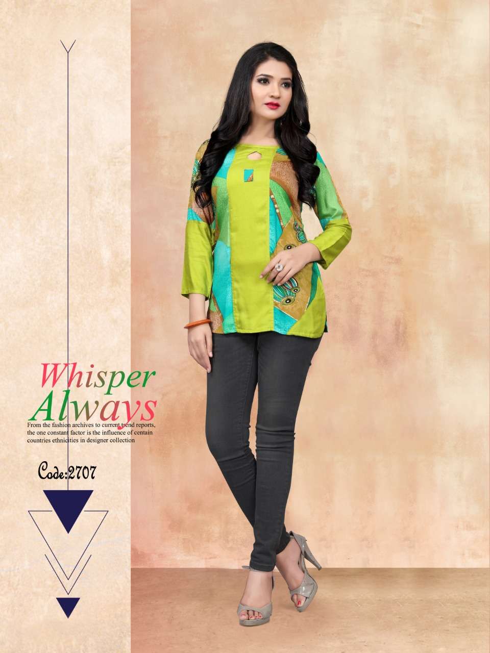 KITTY PARTY VOL-8 BY WATERMELON 2701 TO 2710 SERIES STYLISH FANCY BEAUTIFUL COLORFUL CASUAL WEAR & ETHNIC WEAR RAYON PRINTED 14 KG TOPS AT WHOLESALE PRICE