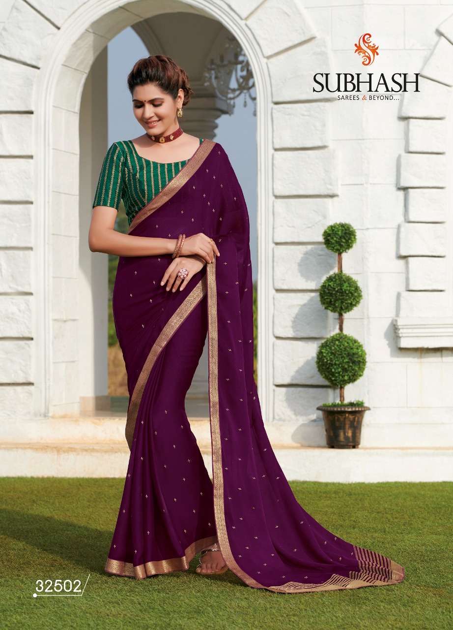 SPARSH VOL-4 BY SUBHASH SAREES 325001 TO 32516 SERIES INDIAN TRADITIONAL WEAR COLLECTION BEAUTIFUL STYLISH FANCY COLORFUL PARTY WEAR & OCCASIONAL WEAR CHIFFON EMBROIDERED SAREES AT WHOLESALE PRICE