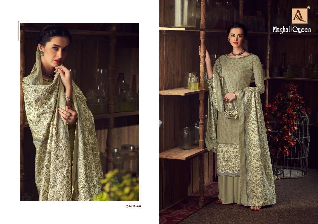 MUGHAL QUEEN BY ALOK SUITS 655-001 TO 655-008 SERIES BEAUTIFUL SUITS COLORFUL STYLISH FANCY CASUAL WEAR & ETHNIC WEAR WOOL PASHMINA DIGITAL PRINTED DRESSES AT WHOLESALE PRICE