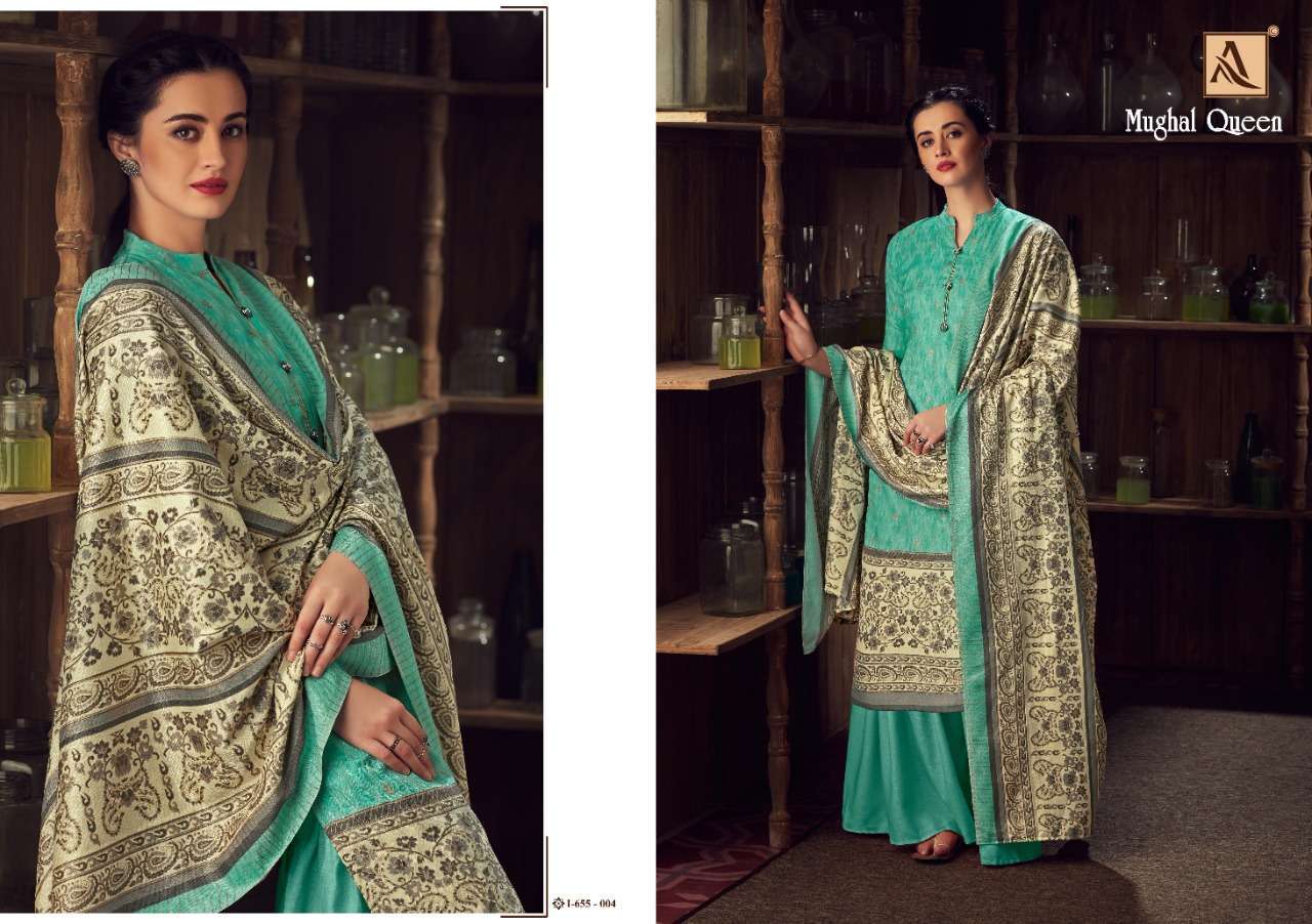 MUGHAL QUEEN BY ALOK SUITS 655-001 TO 655-008 SERIES BEAUTIFUL SUITS COLORFUL STYLISH FANCY CASUAL WEAR & ETHNIC WEAR WOOL PASHMINA DIGITAL PRINTED DRESSES AT WHOLESALE PRICE