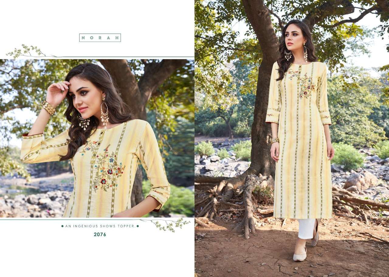 NATURE BY NEHA FASHION 2072 TO 276 SERIES BEAUTIFUL COLORFUL STYLISH FANCY CASUAL WEAR & READY TO WEAR COTTON WEAVING KURTIS AT WHOLESALE PRICE