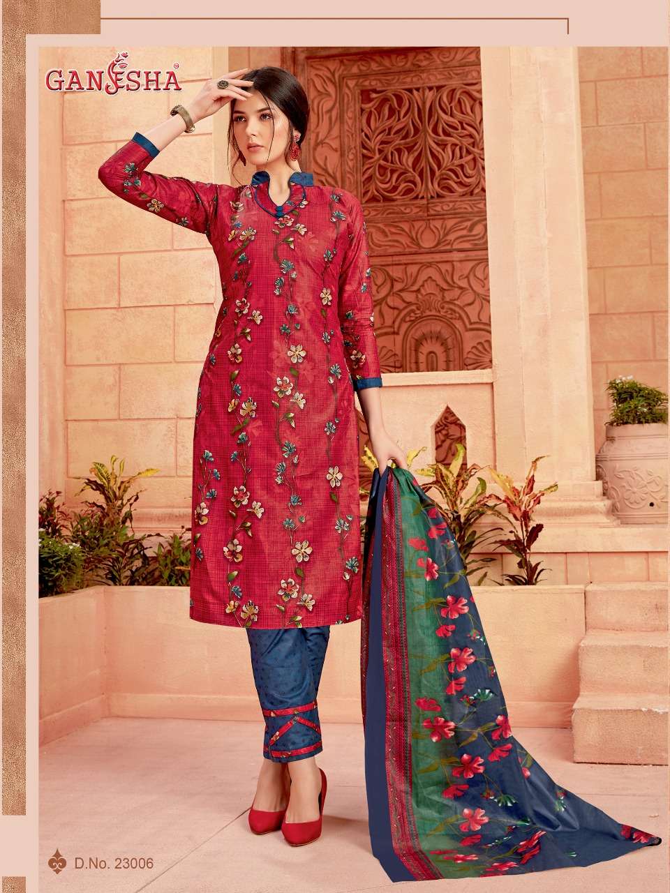 GANESHA VOL-23 BY GANESHA 23004 TO 23015 SERIES BEAUTIFUL SUITS COLORFUL STYLISH FANCY CASUAL WEAR & ETHNIC WEAR PURE COTTON PRINTED DRESSES AT WHOLESALE PRICE