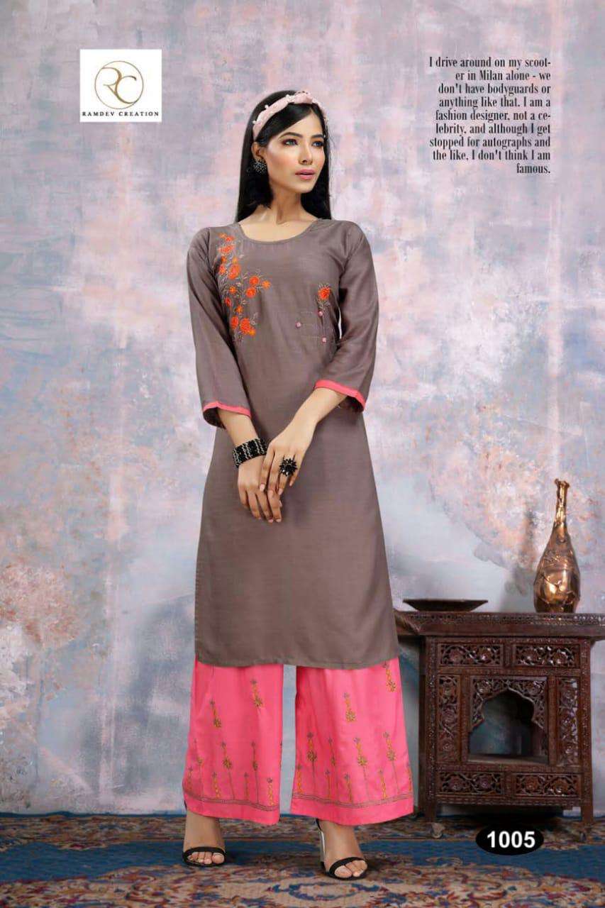 MAITRI BY RC 1001 TO 1008 SERIES BEAUTIFUL COLORFUL STYLISH FANCY CASUAL WEAR & READY TO WEAR HEAVY RAYON EMBROIDERY KURTIS AT WHOLESALE PRICE