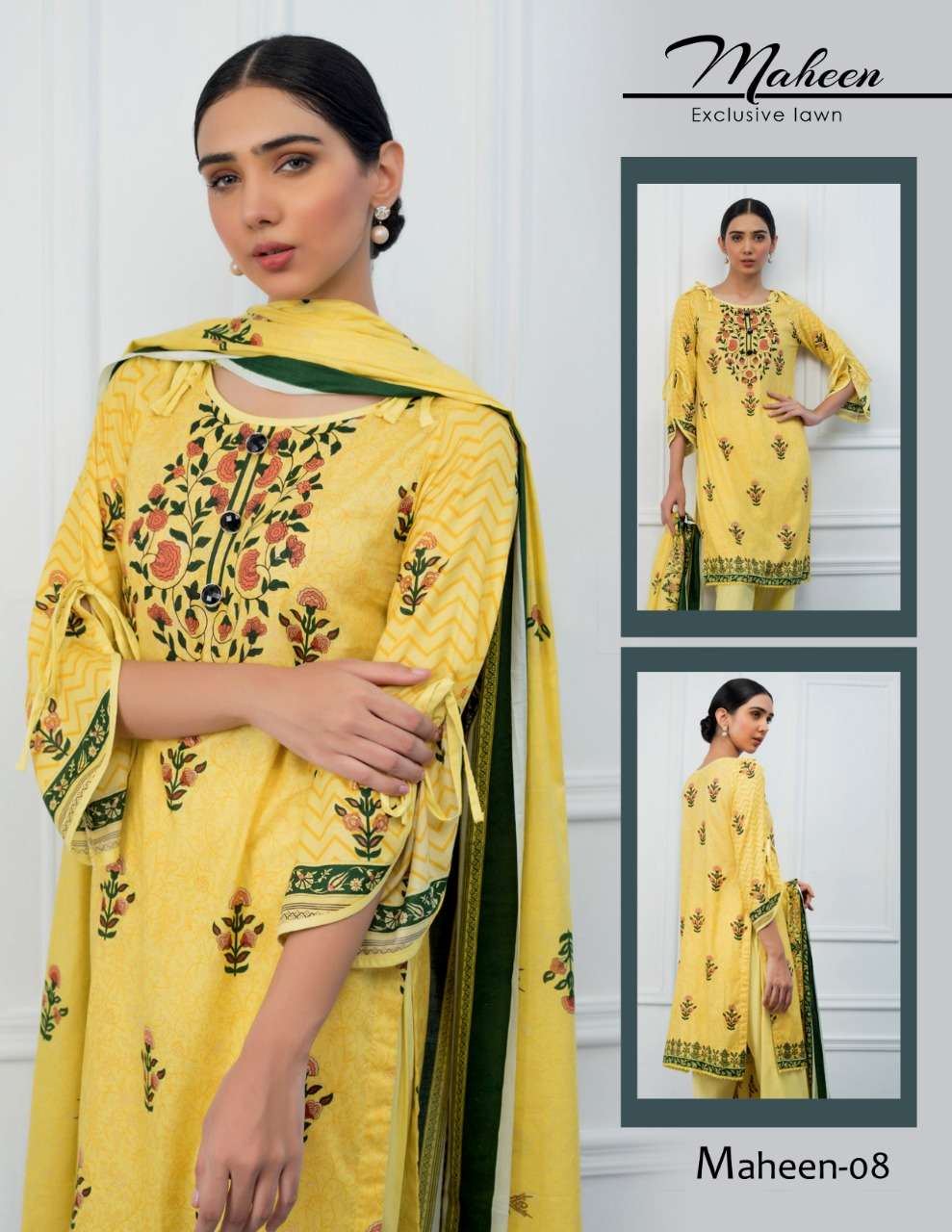 MAHEEN BY SEASKY INTERNATIONAL 01 TO 10 SERIES BEAUTIFUL SUITS COLORFUL STYLISH FANCY CASUAL WEAR & ETHNIC WEAR LAWN COTTON PRINTED DRESSES AT WHOLESALE PRICE
