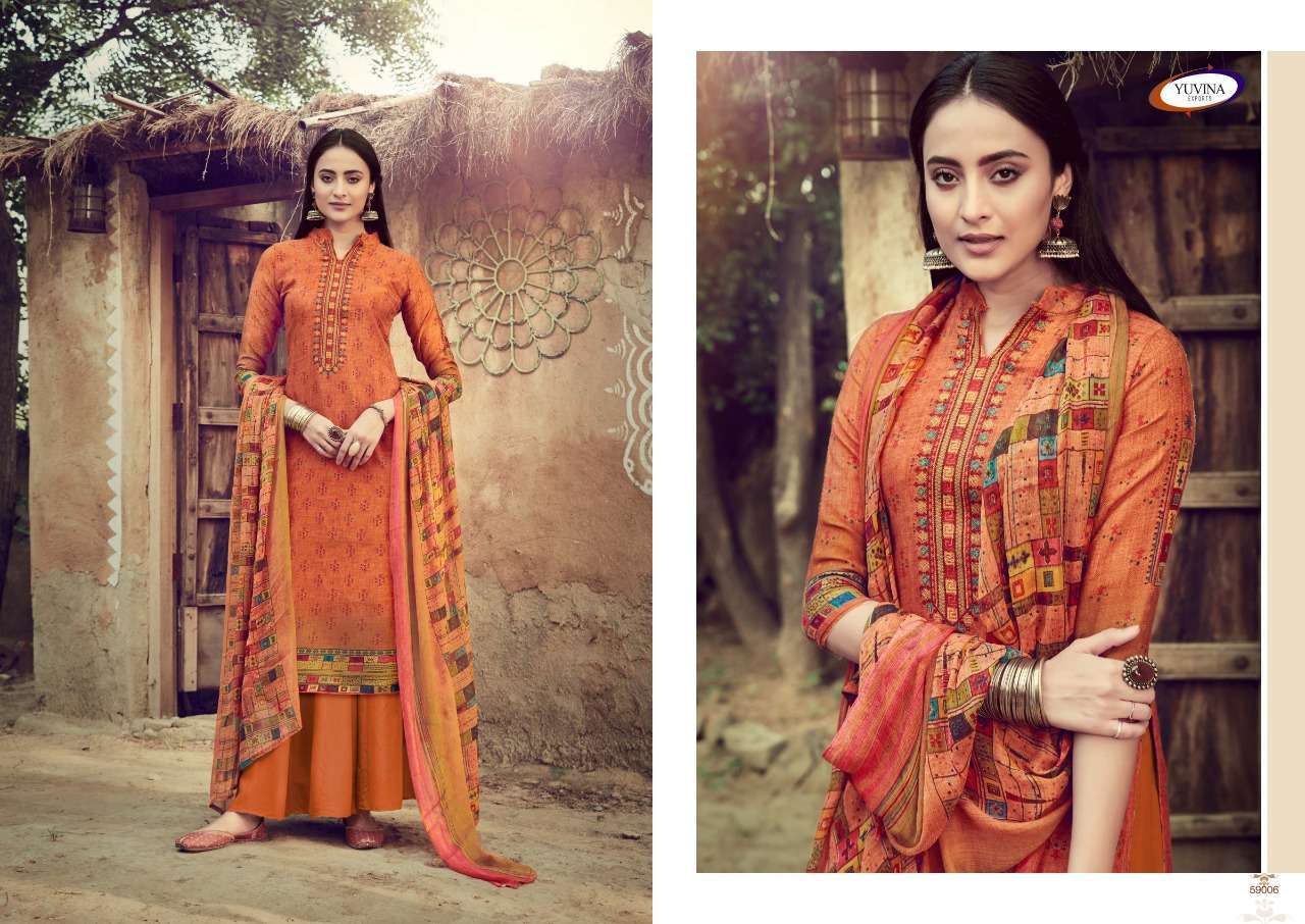 WINTER SONET BY YUVINA EXPORT 59001 TO 59008 SERIES BEAUTIFUL STYLISH SHARARA SUITS FANCY COLORFUL CASUAL WEAR & ETHNIC WEAR & READY TO WEAR PURE PASHMINA DOBBY EMBROIDERY WITH EMBROIDERY DRESSES AT WHOLESALE PRICE