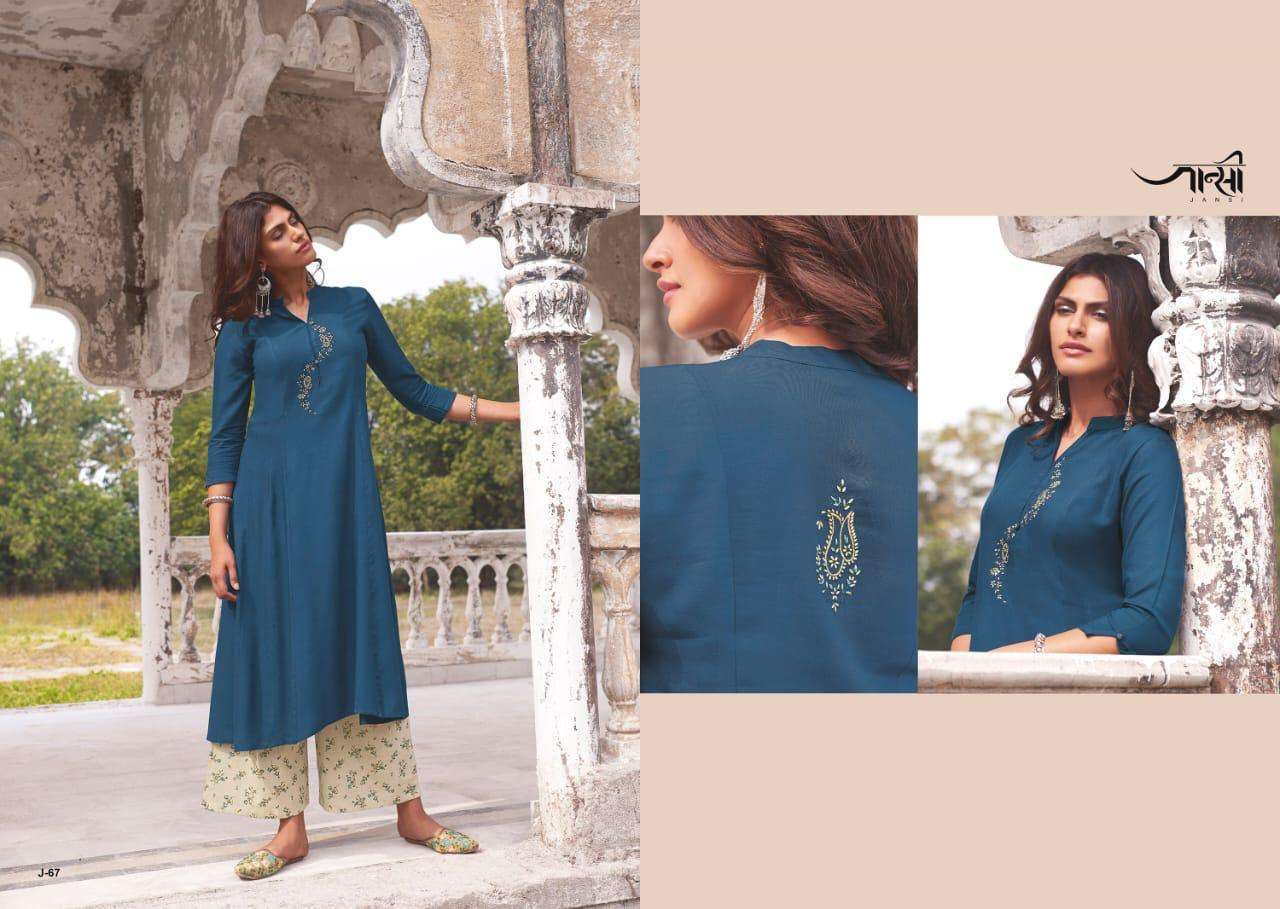 SUNDARI BY JHANSI 61 TO 68 SERIES BEAUTIFUL STYLISH FANCY COLORFUL CASUAL WEAR & ETHNIC WEAR & READY TO WEAR LONG DRESS WITH EMBROIDERY KURTIS AT WHOLESALE PRICE