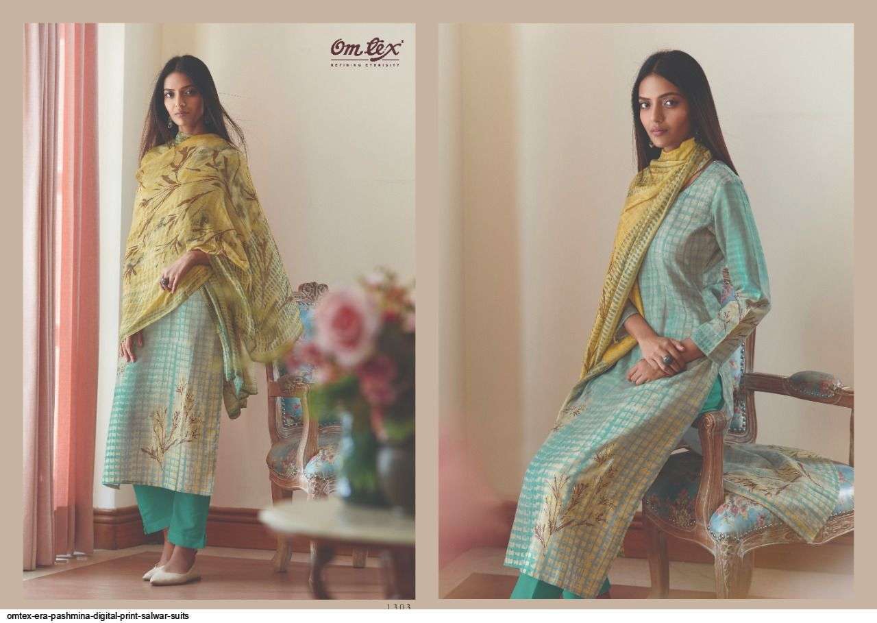 ERA BY OM TEX 1301 TO 1308 DESIGNER FESTIVE SUITS COLLECTION BEAUTIFUL STYLISH FANCY COLORFUL PARTY WEAR & OCCASIONAL WEAR PASHMINA PRINTED DRESSES AT WHOLESALE PRICE