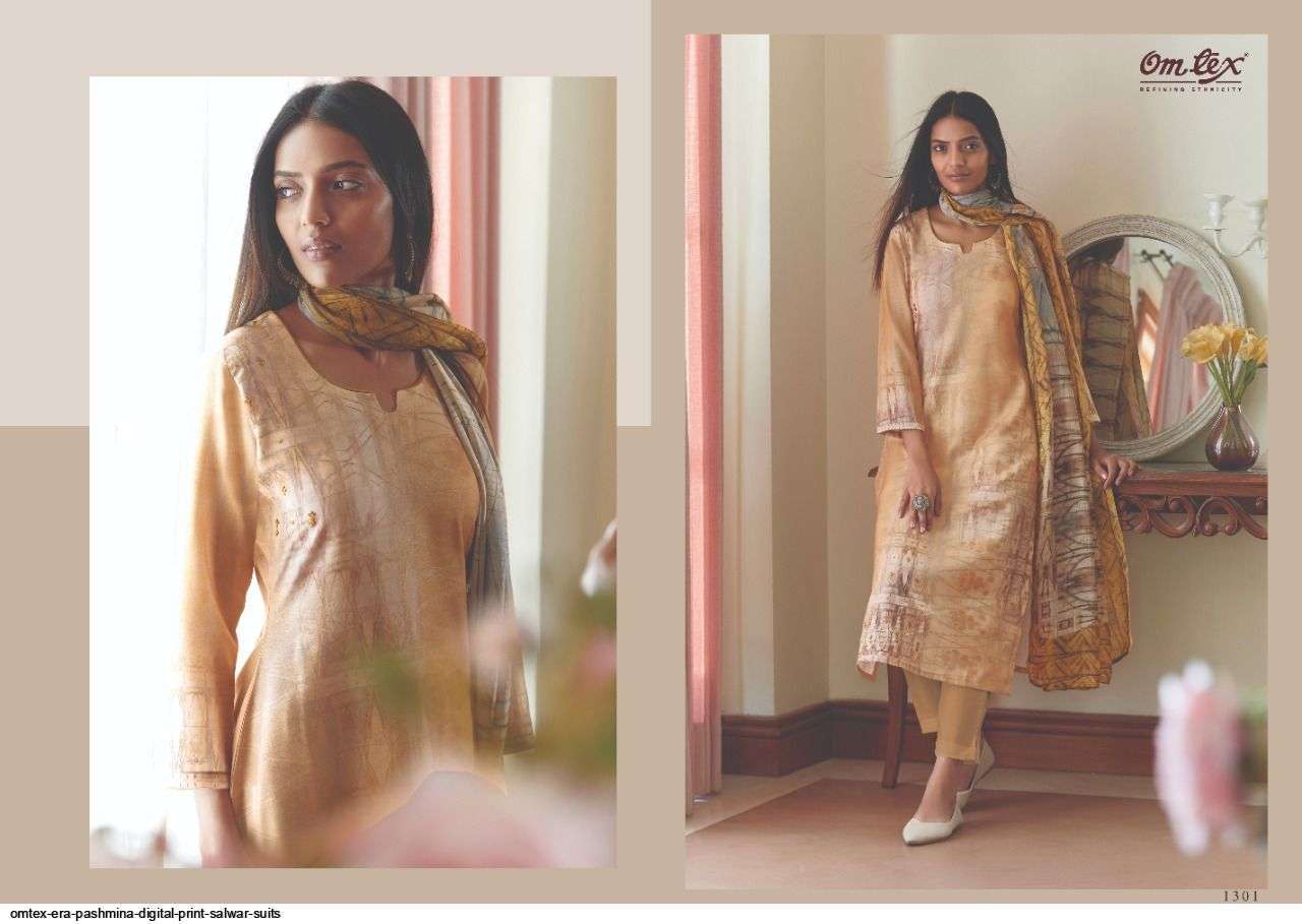 ERA BY OM TEX 1301 TO 1308 DESIGNER FESTIVE SUITS COLLECTION BEAUTIFUL STYLISH FANCY COLORFUL PARTY WEAR & OCCASIONAL WEAR PASHMINA PRINTED DRESSES AT WHOLESALE PRICE