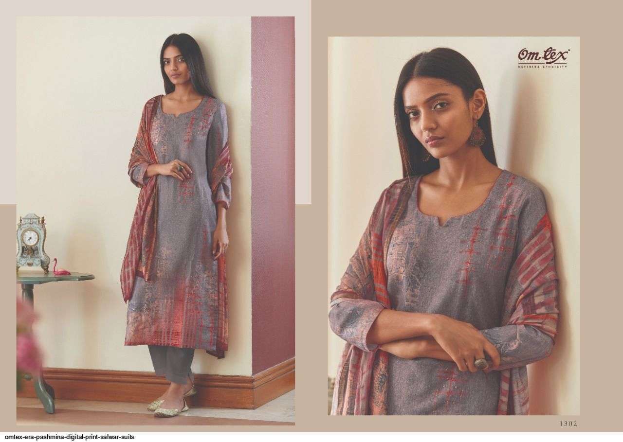 ERA BY OM TEX 1301 TO 1308 DESIGNER FESTIVE SUITS COLLECTION BEAUTIFUL STYLISH FANCY COLORFUL PARTY WEAR & OCCASIONAL WEAR PASHMINA PRINTED DRESSES AT WHOLESALE PRICE