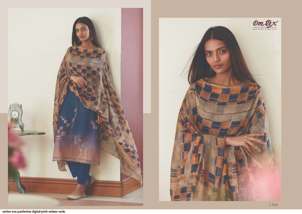 ERA BY OM TEX 1301 TO 1308 DESIGNER FESTIVE SUITS COLLECTION BEAUTIFUL STYLISH FANCY COLORFUL PARTY WEAR & OCCASIONAL WEAR PASHMINA PRINTED DRESSES AT WHOLESALE PRICE