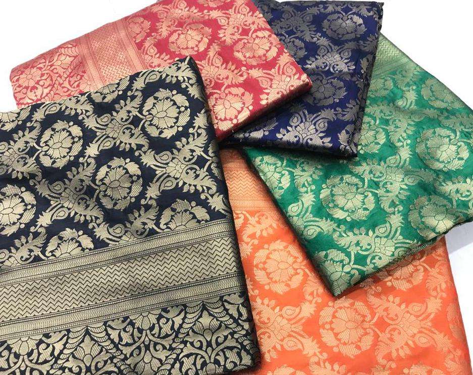 LICHI SILK BY FLORINA CREATION 01 TO 05 SERIES INDIAN TRADITIONAL WEAR COLLECTION BEAUTIFUL STYLISH FANCY COLORFUL PARTY WEAR & OCCASIONAL WEAR LICHI SILK SAREES AT WHOLESALE PRICE