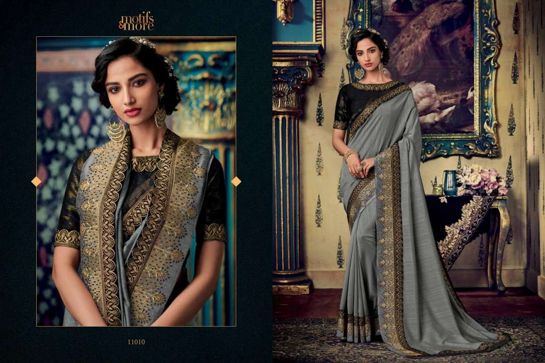 M AND M SALE COLLECTION BY MOTIFS AND MORS INDIAN TRADITIONAL WEAR COLLECTION BEAUTIFUL STYLISH FANCY COLORFUL PARTY WEAR & OCCASIONAL WEAR FANCY SAREES AT WHOLESALE PRICE