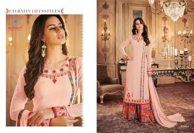 RANGREZ HIT DESIGNS BY ARIHANT DESIGNER SHARARA SUITS BEAUTIFUL STYLISH FANCY COLORFUL PARTY WEAR & OCCASIONAL WEAR APPLE GEORGETTE DRESSES AT WHOLESALE PRICE