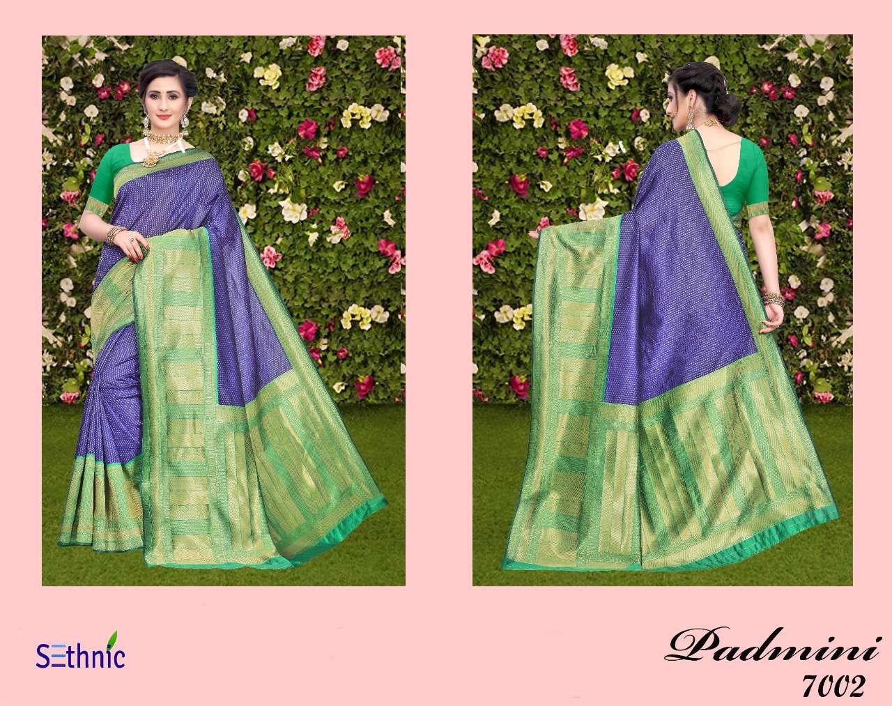 PADMINI BY SETHNIC 7001 TO 7006 SERIES INDIAN TRADITIONAL WEAR COLLECTION BEAUTIFUL STYLISH FANCY COLORFUL PARTY WEAR & OCCASIONAL WEAR BANARASI SAREES AT WHOLESALE PRICE