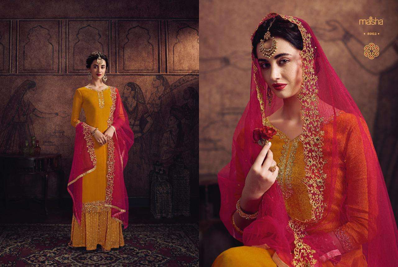 SULTANA VOL-3 BY MAISHA 8901 TO 8907 SERIES DESIGNER WEDDING COLLECTION BEAUTIFUL STYLISH FANCY COLORFUL PARTY WEAR & OCCASIONAL WEAR RANGOLI GEORGETTE EMBROIDERED DRESSES AT WHOLESALE PRICE