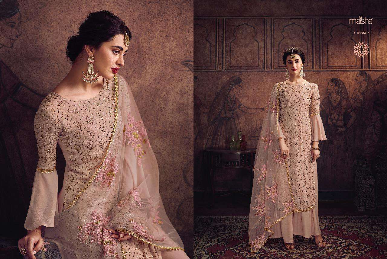 SULTANA VOL-3 BY MAISHA 8901 TO 8907 SERIES DESIGNER WEDDING COLLECTION BEAUTIFUL STYLISH FANCY COLORFUL PARTY WEAR & OCCASIONAL WEAR RANGOLI GEORGETTE EMBROIDERED DRESSES AT WHOLESALE PRICE