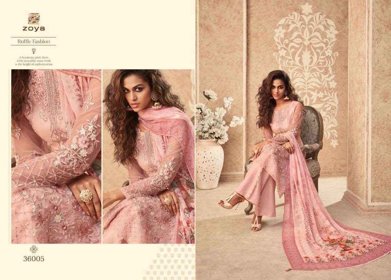 GRACE BY ZOYA 36001 TO 36007 DESIGNER COLLECTION SUITS BEAUTIFUL STYLISH FANCY COLORFUL PARTY WEAR & OCCASIONAL WEAR BUTTERFLY NET WITH HEAVY EMBROIDERED DRESSES AT WHOLESALE PRICE