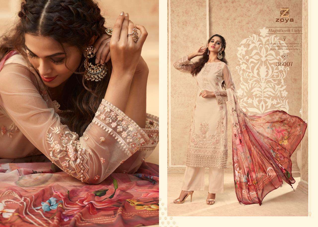 GRACE BY ZOYA 36001 TO 36007 DESIGNER COLLECTION SUITS BEAUTIFUL STYLISH FANCY COLORFUL PARTY WEAR & OCCASIONAL WEAR BUTTERFLY NET WITH HEAVY EMBROIDERED DRESSES AT WHOLESALE PRICE