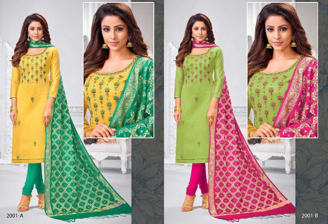 MAGIC SPECIAL VOL-2 BY SHAGUN LIFE STYLE 2001-A TO 2006-B SERIES BEAUTIFUL SUITS COLORFUL STYLISH FANCY CASUAL WEAR & ETHNIC WEAR  MODAL SILK WITH HAND WORK DRESSES AT WHOLESALE PRICE