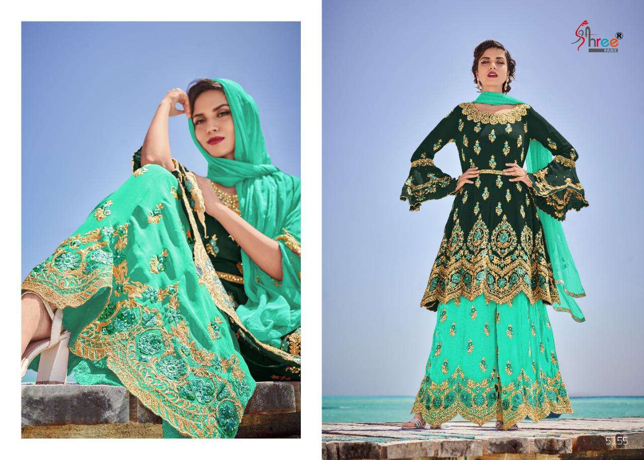 RAJSHREE BY SHREE FABS 5151 TO 5156 SERIES BEAUTIFUL SUITS COLORFUL STYLISH FANCY CASUAL WEAR & ETHNIC WEAR HEAVY GEORGETTE WITH EMBROIDERY DRESSES AT WHOLESALE PRICE