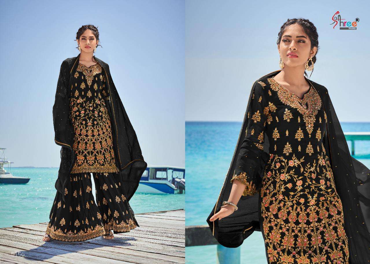 RAJSHREE BY SHREE FABS 5151 TO 5156 SERIES BEAUTIFUL SUITS COLORFUL STYLISH FANCY CASUAL WEAR & ETHNIC WEAR HEAVY GEORGETTE WITH EMBROIDERY DRESSES AT WHOLESALE PRICE