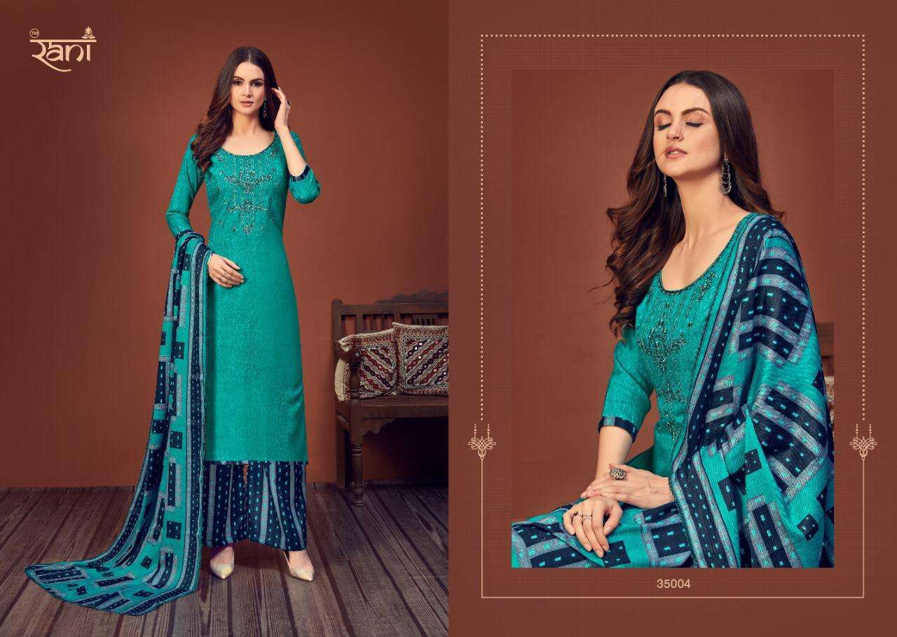 SAKHIYA BY RANI FASHION 35001 TO 35008 SERIES DESIGNER SUITS COLLECTION BEAUTIFUL STYLISH FANCY COLORFUL PARTY WEAR & OCCASIONAL WEAR PASHMINA DOBBY PRINT WITH WORK DRESSES AT WHOLESALE PRICE
