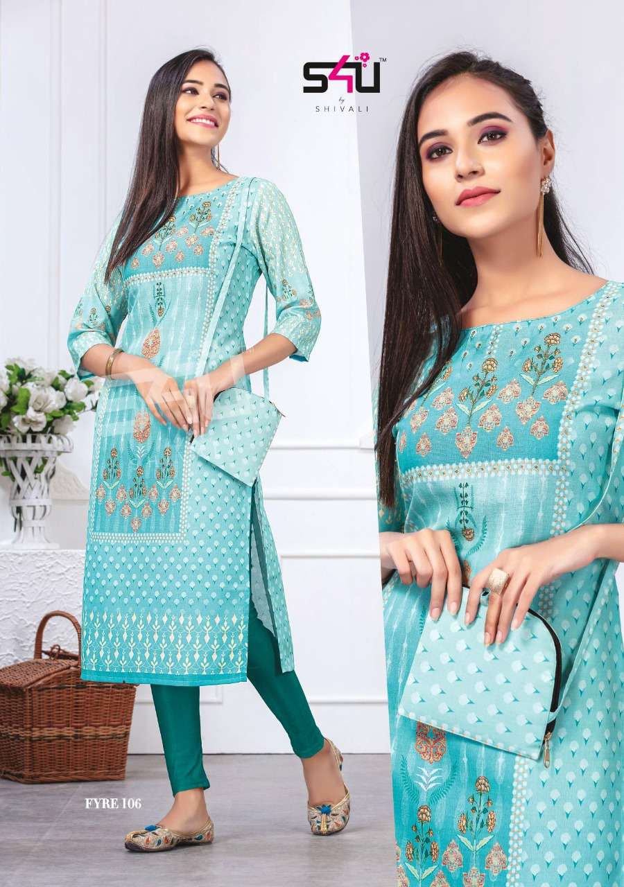 FYRE NX BY S4U FASHION BEAUTIFUL STYLISH FANCY COLORFUL CASUAL WEAR & ETHNIC WEAR & READY TO WEAR FANCY PRINTED KURTIS AT WHOLESALE PRICE