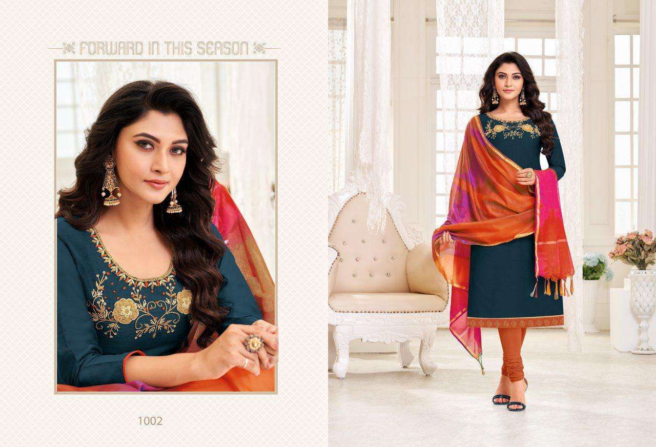 ROLEX VOL-11 BY SHAGUN LIFESTYLE 1001 TO 1012 SERIES BEAUTIFUL STYLISH SUITS FANCY COLORFUL CASUAL WEAR & ETHNIC WEAR & READY TO WEAR LONG SLUB WITH WORK DRESSES AT WHOLESALE PRICE