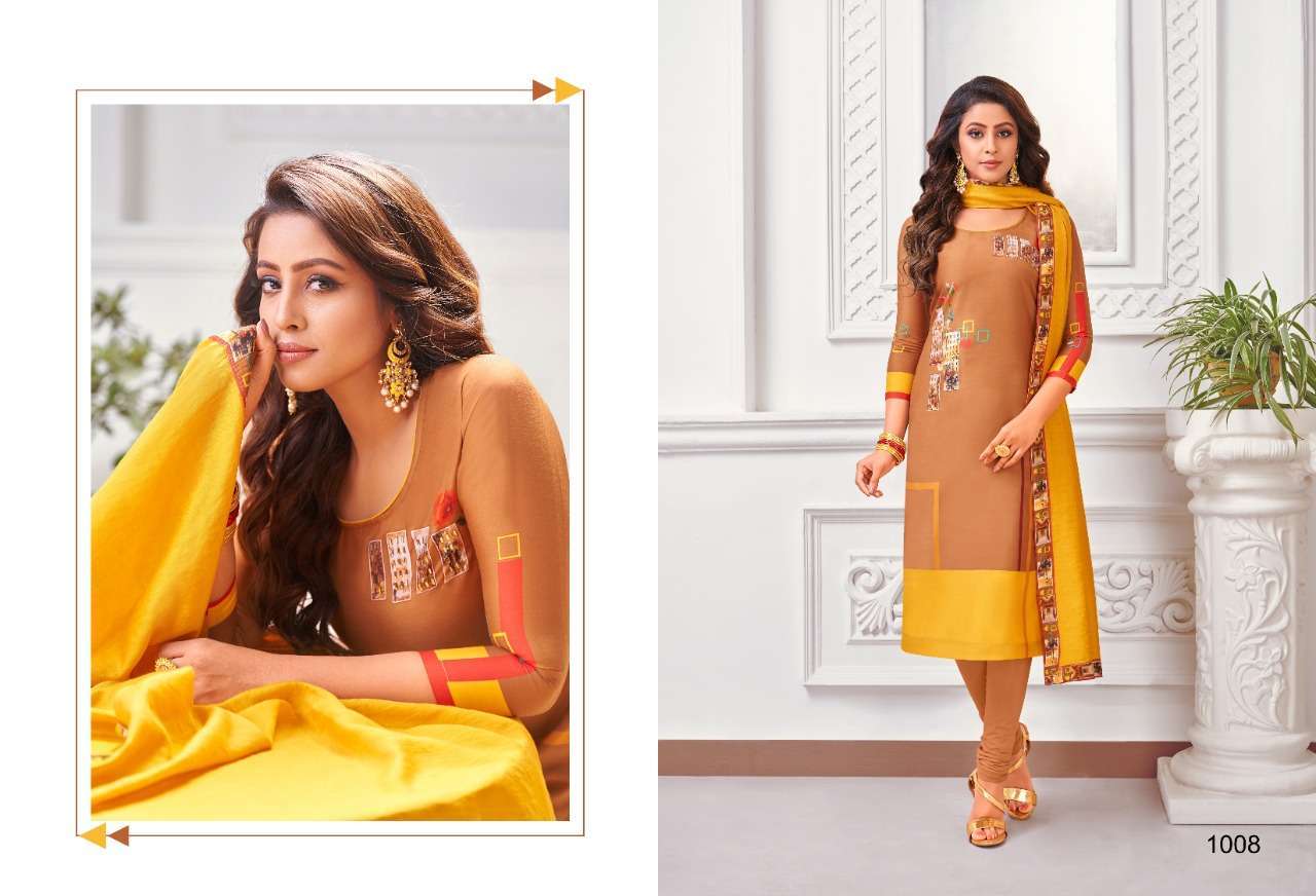 DIGITAL BY KAPIL TEX 1001 TO 1008 SERIES BEAUTIFUL STYLISH SUITS FANCY COLORFUL CASUAL WEAR & ETHNIC WEAR & READY TO WEAR MUSLIN DIGITAL PRINT WITH WORK DRESSES AT WHOLESALE PRICE