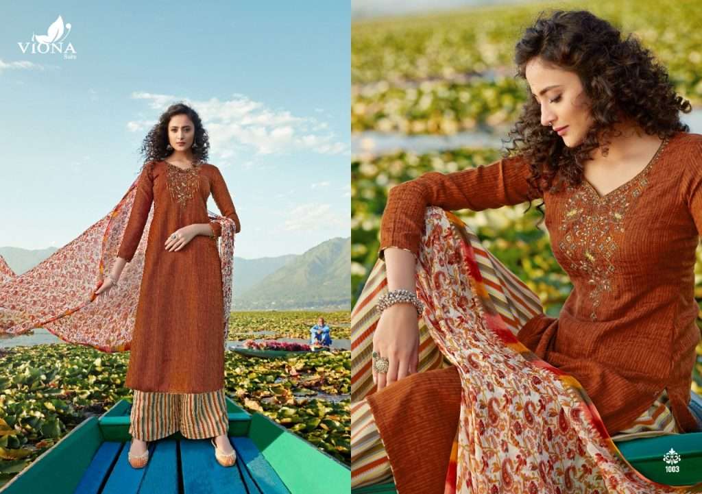 ADAA BY VIONA SUITS 1001 TO 1008 SERIES BEAUTIFUL SUITS STYLISH FANCY COLORFUL CASUAL WEAR & ETHNIC WEAR PURE PASHMINA PRINT WITH EMBROIDERY DRESSES AT WHOLESALE PRICE