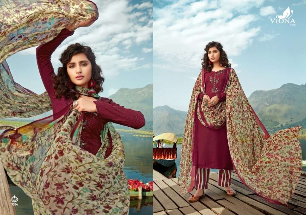 ADAA BY VIONA SUITS 1001 TO 1008 SERIES BEAUTIFUL SUITS STYLISH FANCY COLORFUL CASUAL WEAR & ETHNIC WEAR PURE PASHMINA PRINT WITH EMBROIDERY DRESSES AT WHOLESALE PRICE